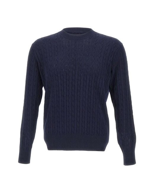 Kangra Blue Round-Neck Knitwear for men