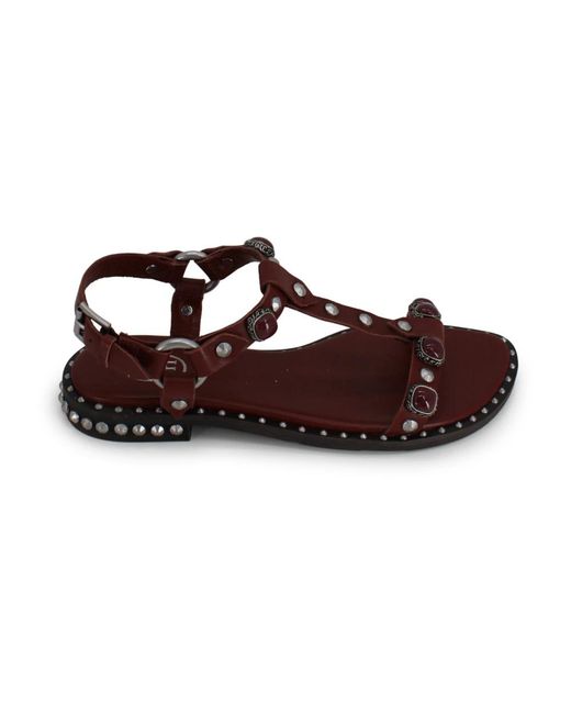 Ash Brown Flat Sandals