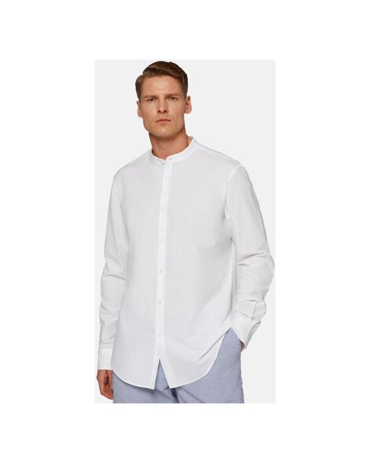 Boggi Regular fit seersucker hemd in White für Herren