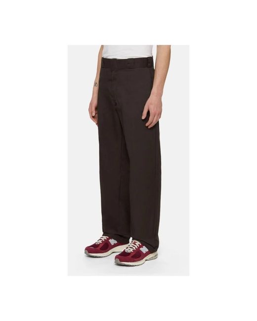 Dickies Brown Straight Trousers for men