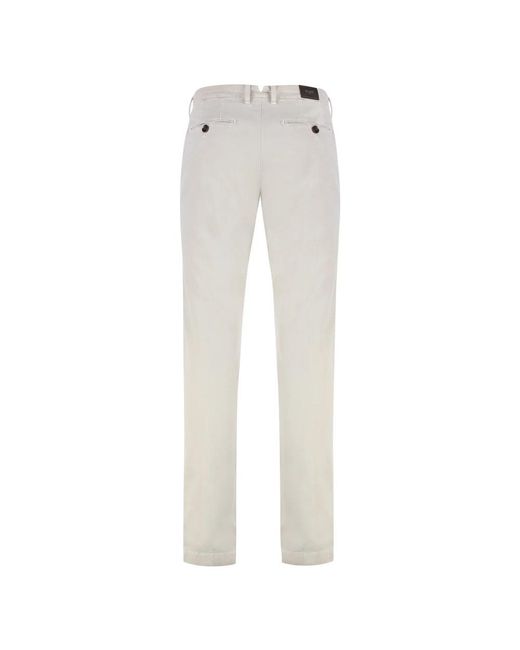 Moorer Broeken ,Katoen Chino Broek Met Achterzakken in het Gray voor heren