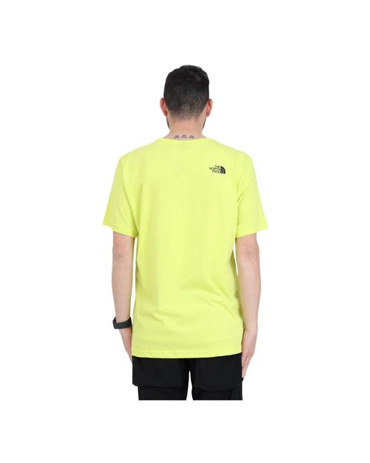 The North Face Limettengrünes t-shirt mit logo-print in Yellow für Herren