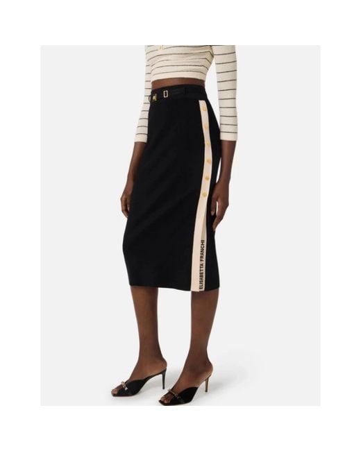 Elisabetta Franchi Black Midi Skirts