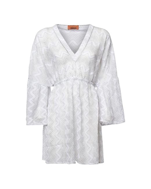 Missoni Kleedjes ,Wit ,Stijlvolle Jurken Collectie in het Blue