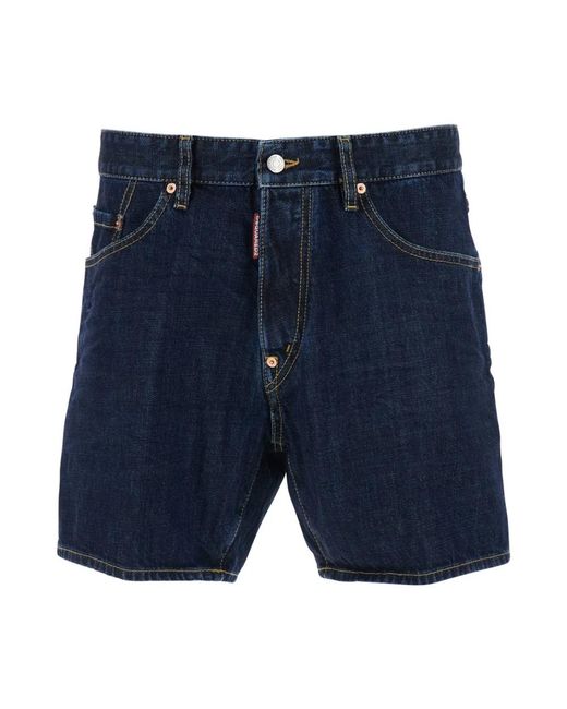 DSquared² Korte Broeken ,Blauw ,Denim Bro Short in het Blue voor heren