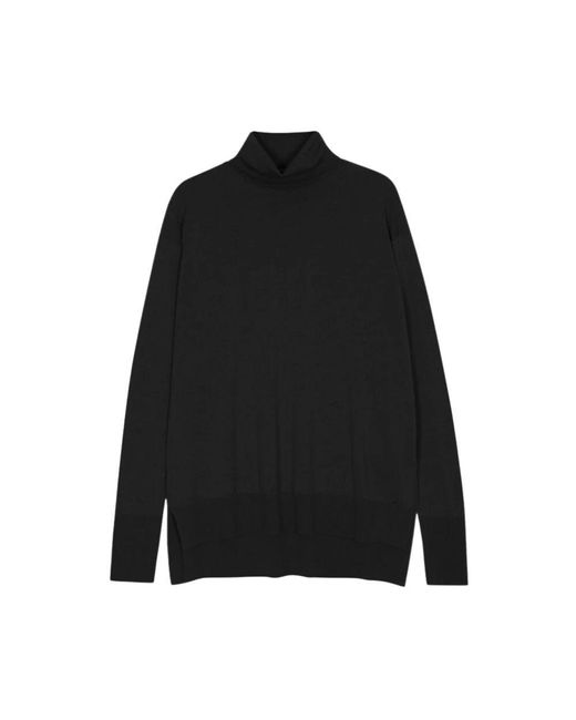 John Smedley Black Klassischer jersey pullover für männer