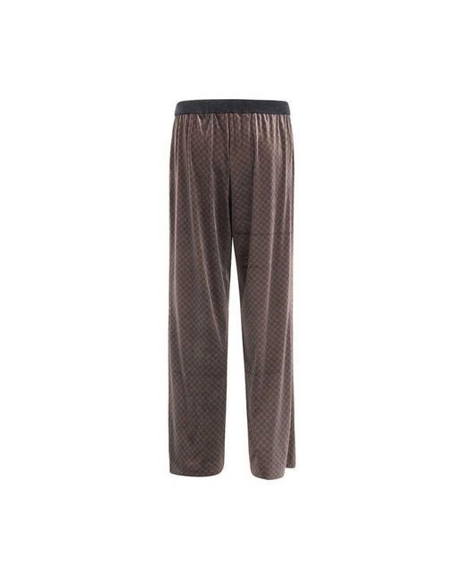 Balmain Monogramm samt schlafanzughose in Brown für Herren