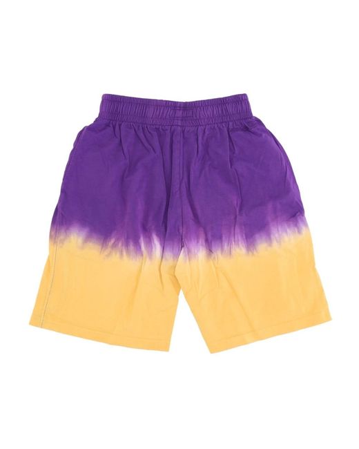 Mitchell & Ness Fitness ,Veelkleurig ,Katoen Nba Tie Dye Lakers Shorts in het Purple voor heren