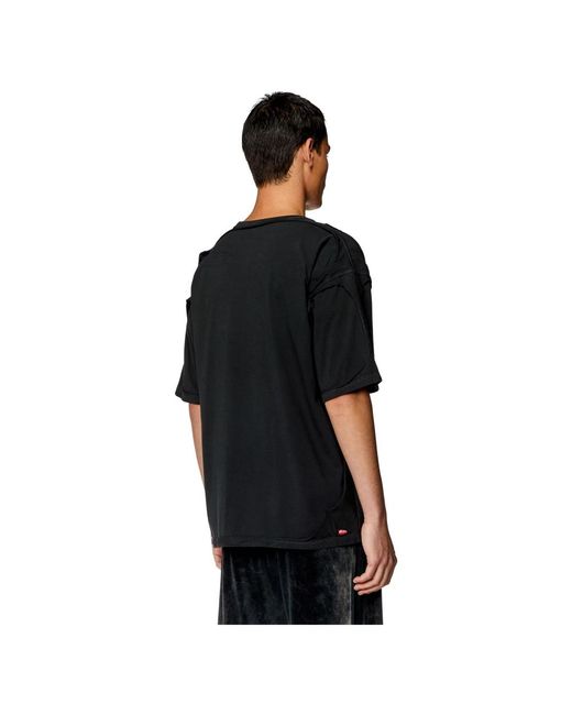 DIESEL Destroyed-t-shirt mit peel-off-effekt in Black für Herren