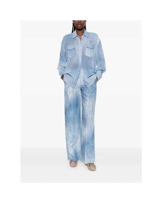 Ermanno Scervino Blue Wide Trousers