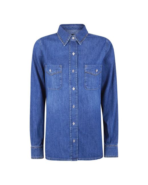 7 For All Mankind Blue Denim Shirts