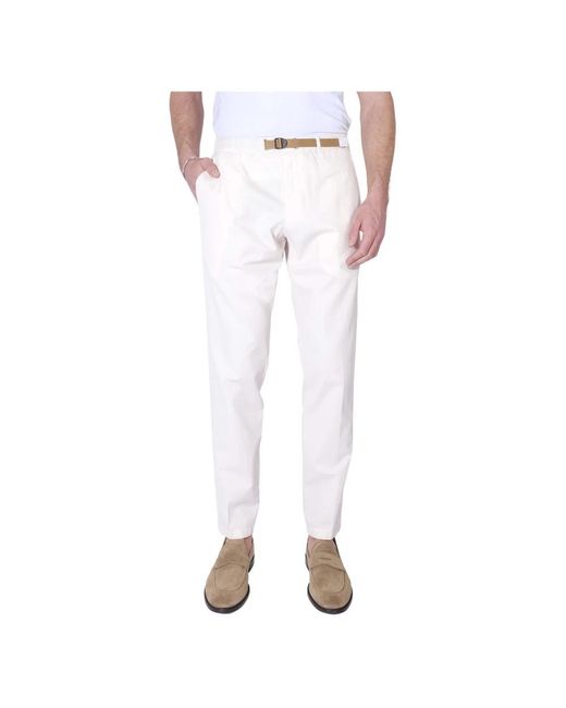 White Sand White Slim-Fit Trousers for men