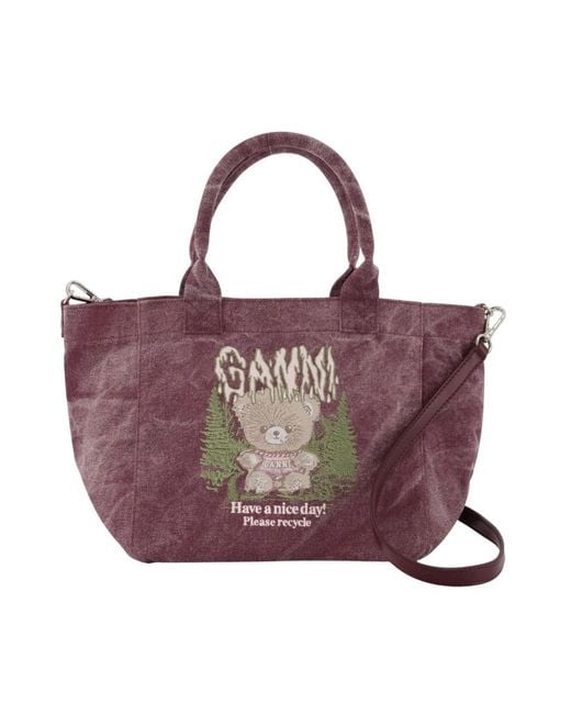 Ganni Purple Shopping Bags