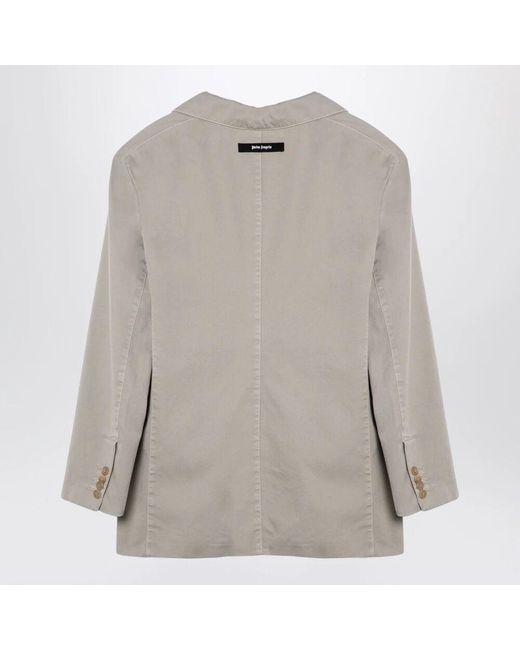 Palm Angels Gray Doppelreihiger Mantel