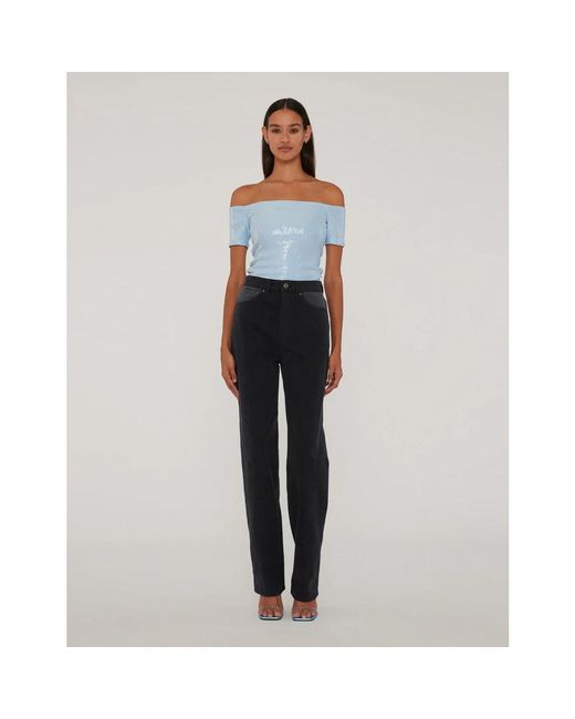 ROTATE BIRGER CHRISTENSEN Blue Straight Fit Jeans