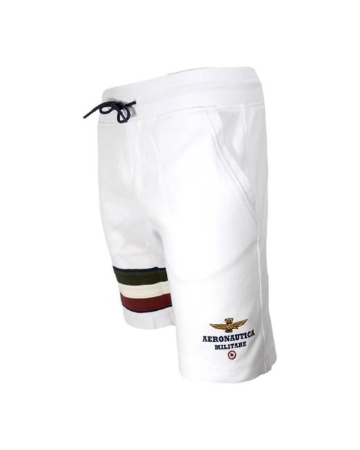 Aeronautica Militare White Short Shorts for men