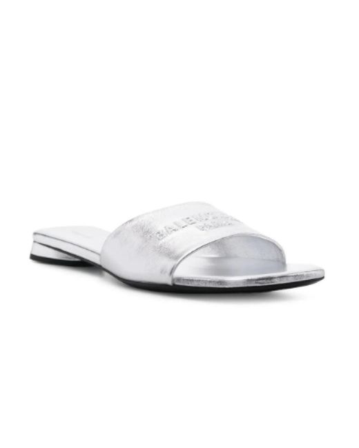 Balenciaga White Sliders