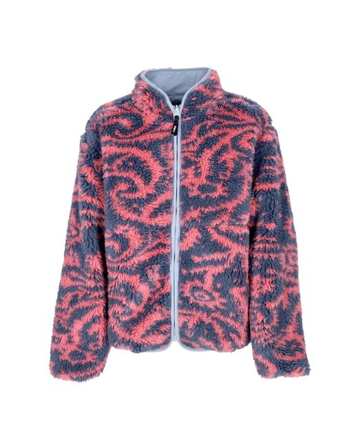 Obey Purple Wendbare Sherpa Jacke Koralle Multi