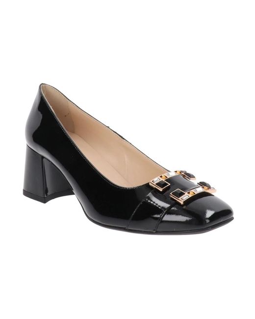 Nero Giardini Black Leder high heels slip-on