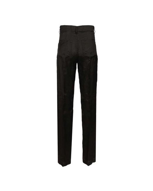Rick Owens Black Straight Trousers