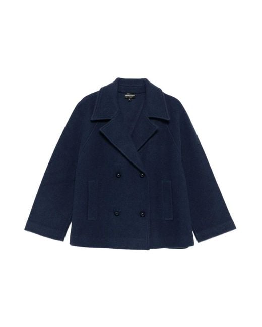 Emporio Armani Jack Met Dubbele Rij Knopen in het Blue