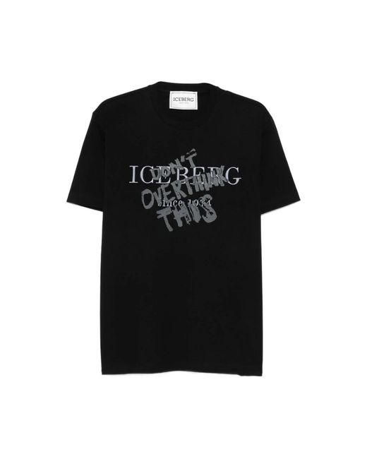 Iceberg T-Shirts in het Black voor heren