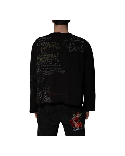 Dolce & Gabbana Black Long Sleeve T-Shirts for men