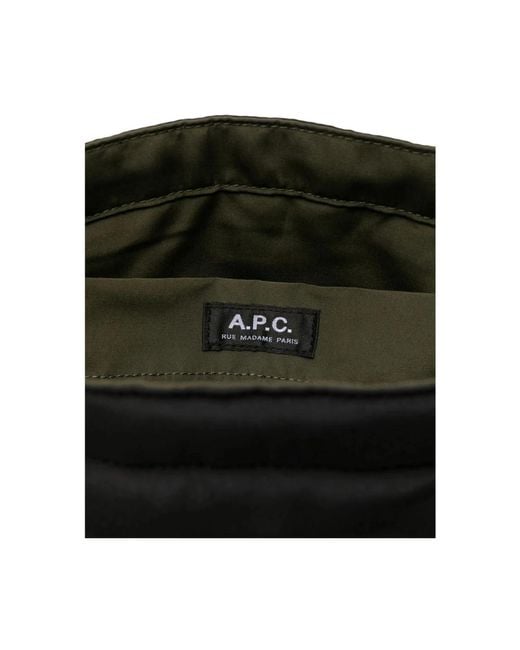 A.P.C. Gepolsterte Schwarze Bum Bag Mit Logo in Black für Herren