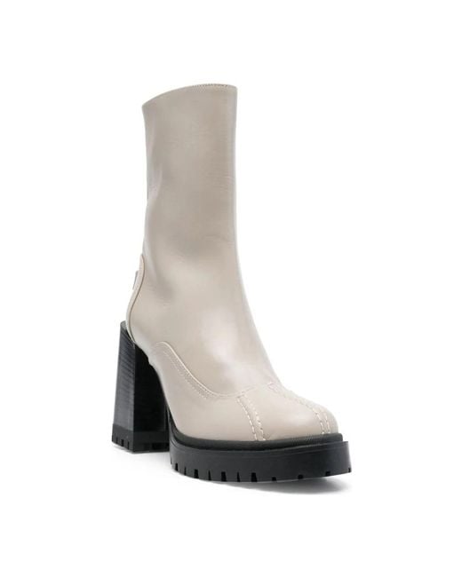 Furla Gray Heeled Boots