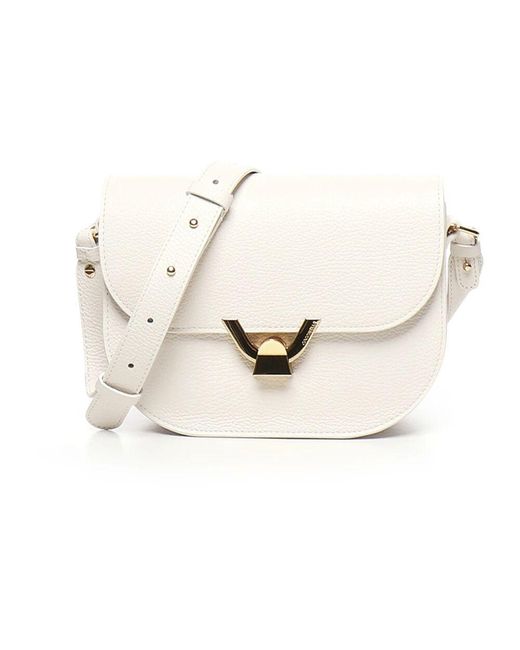 Coccinelle Natural Stilvolle Schultertasche Mit Klappverschluss