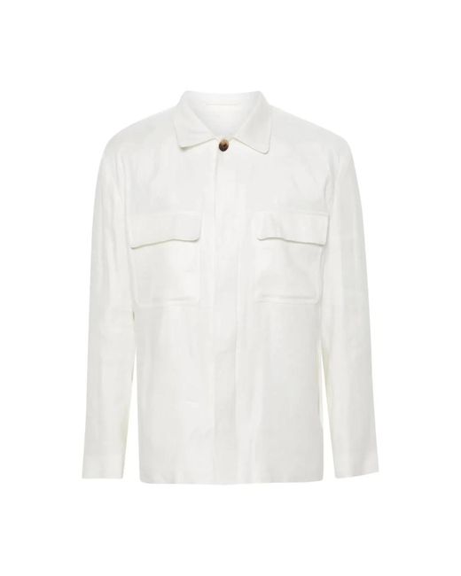 Lardini Jassen ,Wit ,Linnen Licht Jas in het White voor heren