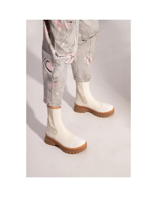 Stella McCartney White Chelsea Boots