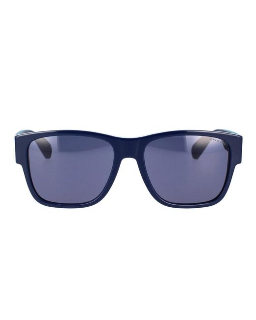 Forma geometrica occhiali sole blu gomma di BVLGARI in Blue