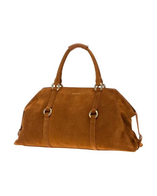 McQueen Brown Weekend Bags for men