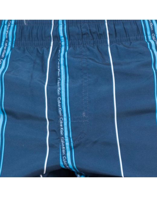 Calvin Klein Badmode ,Blauw ,Polyester Marineblauwe Gestreepte Zwemkleding in het Blue voor heren