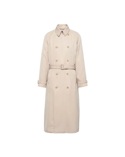 Prada Natural Nude & Neutrals Wool Trench For Ss24 for men