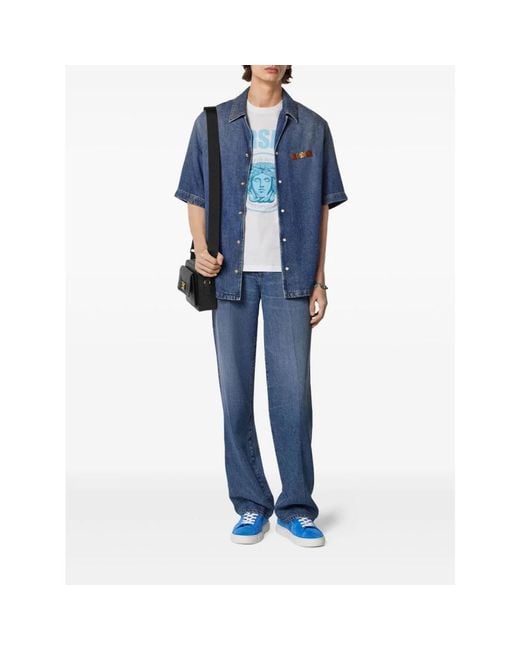 Straight Jeans Versace pour homme en coloris Blue