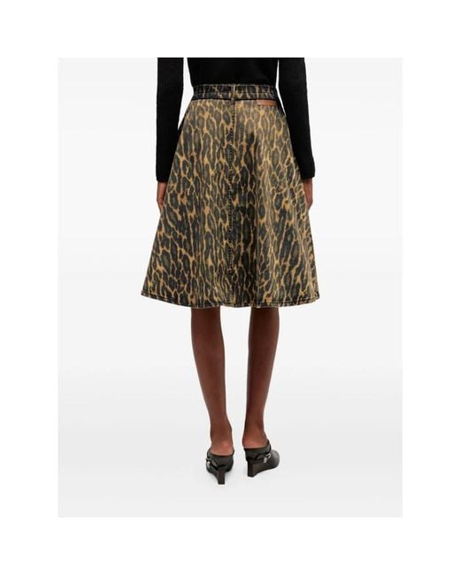 Ganni Gray Denim Skirts