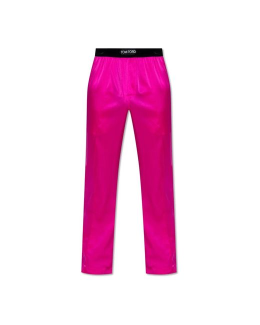 Tom Ford Nachtkleding ,Roze ,Zijden Pyjamabroek in het Pink voor heren