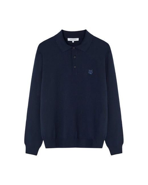 Maison Kitsuné Blue Polo Shirts for men