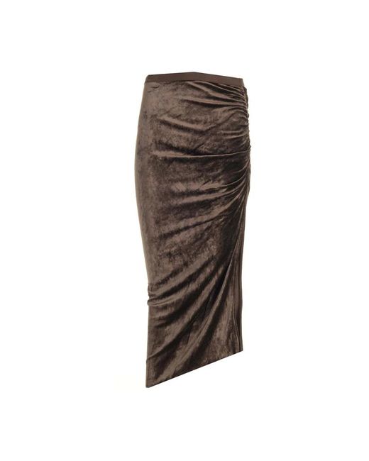 Rick Owens Brown Midi Skirts