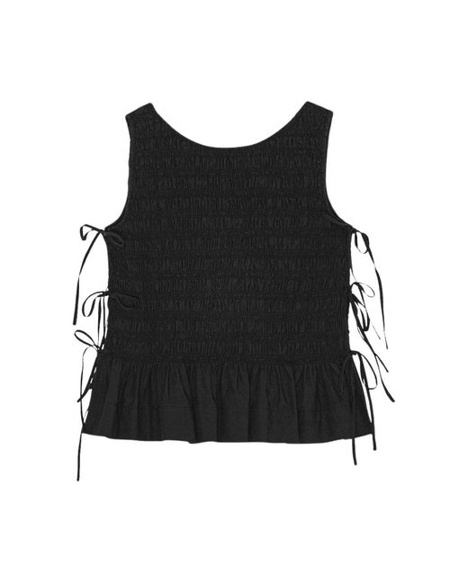 Ganni Black Sleeveless Tops