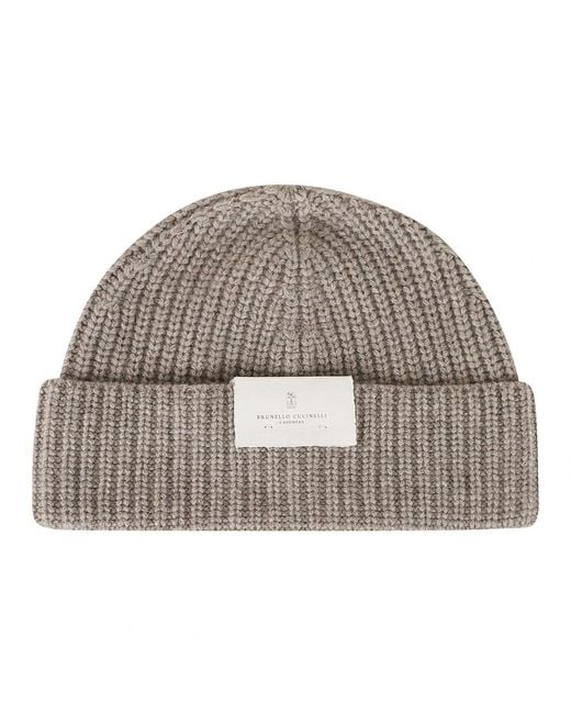 Beanies di Brunello Cucinelli in Gray da Uomo