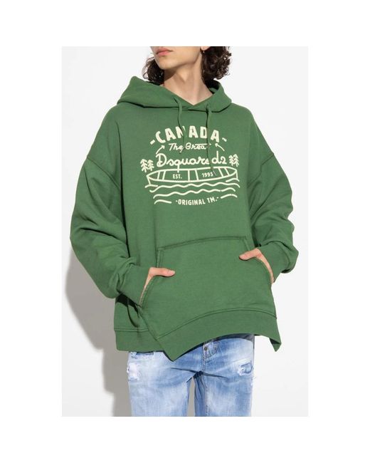 DSquared² Printed Hoodie in het Green voor heren