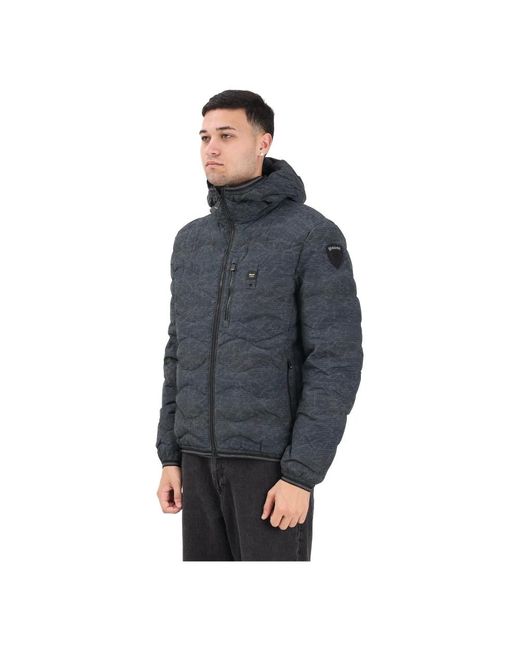 Blauer Jassen ,Zwart ,Nylon Wave Down Jacket in het Blue voor heren