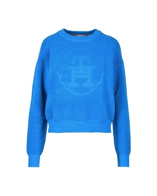 Tommy Hilfiger Blue Baumwollstrickpullover