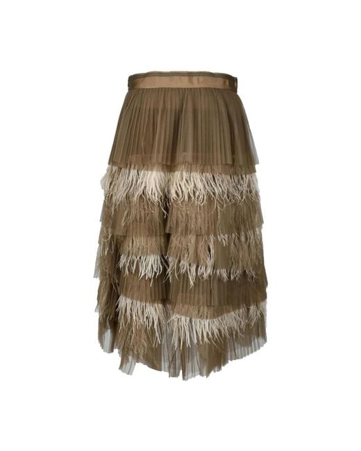 Brunello Cucinelli Brown Midi Skirts
