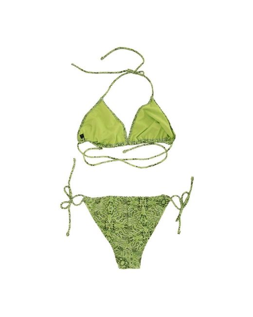 Aniye By Green Floral lace-up bikini