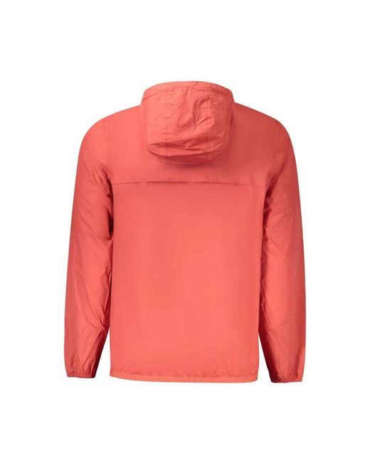 K-Way Rote Kapuzenjacke Aus Polyamid in Pink für Herren