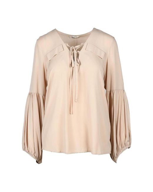 Blusa De Viscosa, Mujer, Talla Think! de color Natural